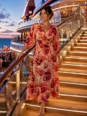 Nurture Floral Boho High-Low Maxi Dress New w/Tags Women's Size Small